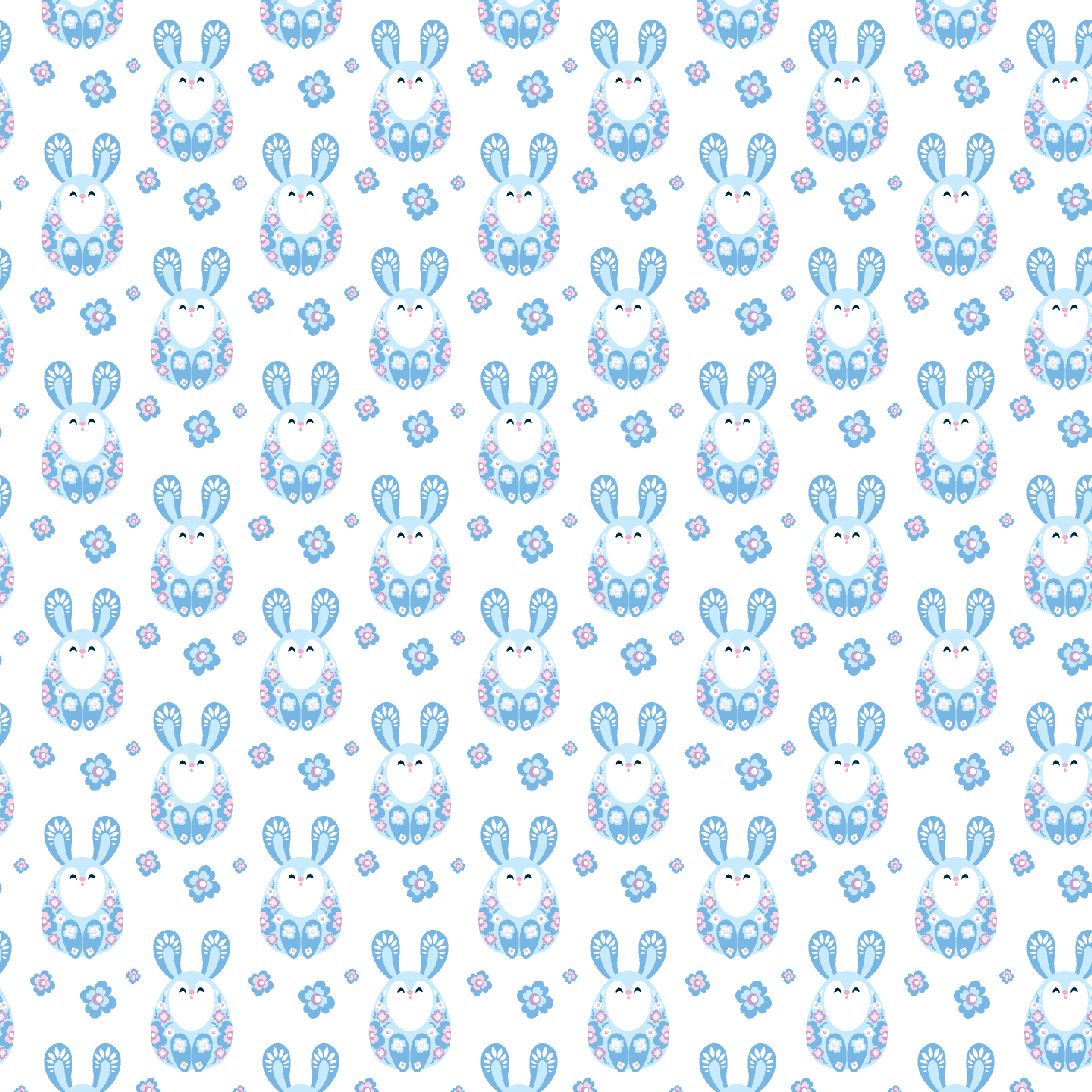 Blue Floral Rabbit Pattern Acrylic Sheets - CMB Pattern Acrylic